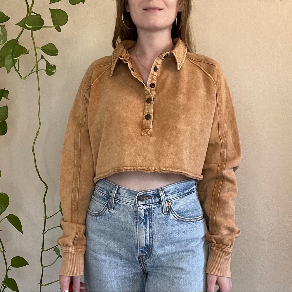 Free People Playoff Cropped Pullover - Picture 2 of 14